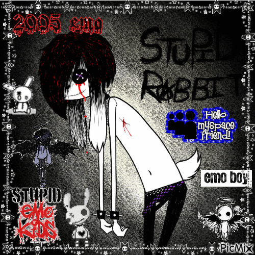 Stupid Rabbit (2000s MySpace Style Gif) by Kyuubichowderfan on DeviantArt
