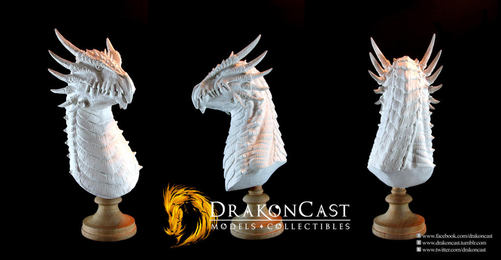 Spined Dragon bust - resin cast by drakoncast
