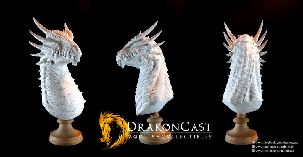 Spined Dragon bust - resin cast by drakoncast Spined Dragon bust - resin cast by drakoncast