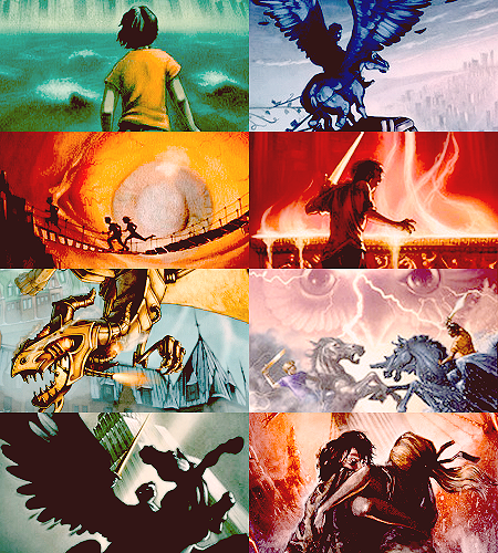 Percy Jackson Novel Series Book Cover Collage