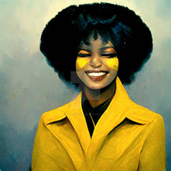Smiling Lady In Yellow Jacket