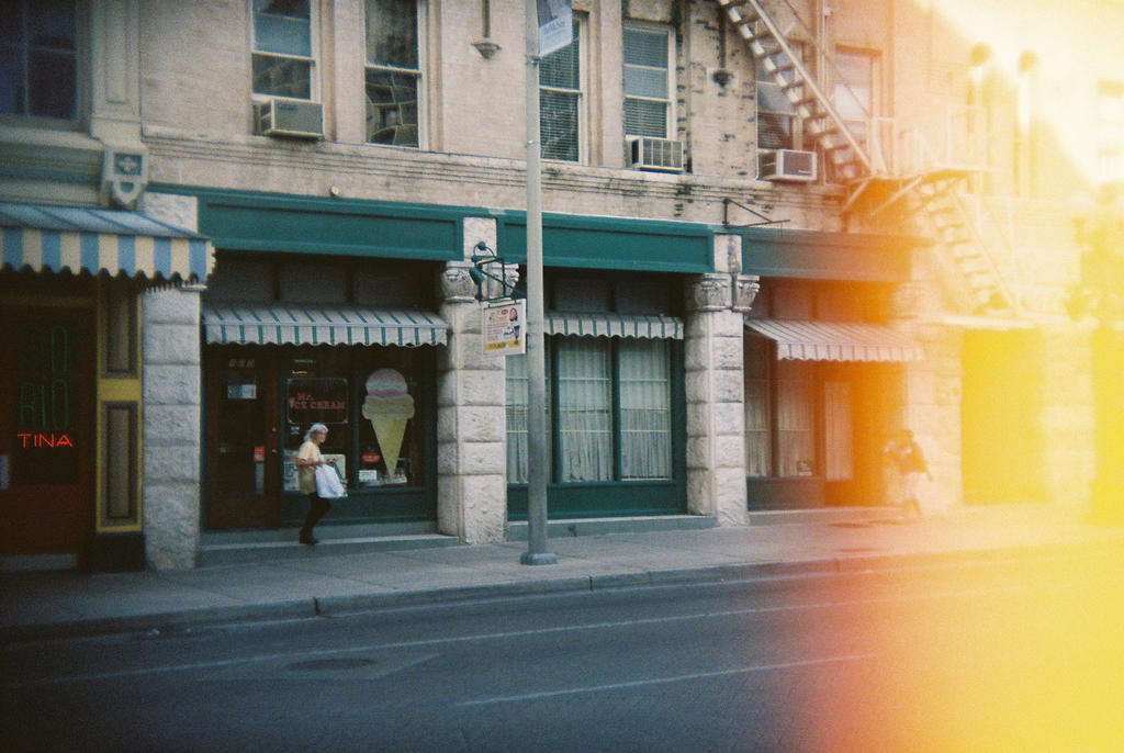 San Antonio in Holga 135BC: Mr. Ice Cream by neuroplasticcreative