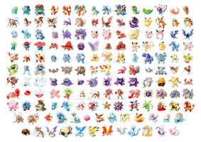 Pokemon Gen 1 Watercolours