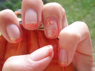 orange summer nail design