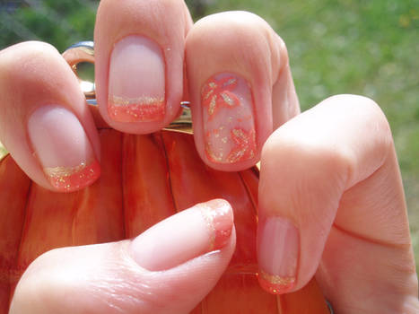 orange summer nail design
