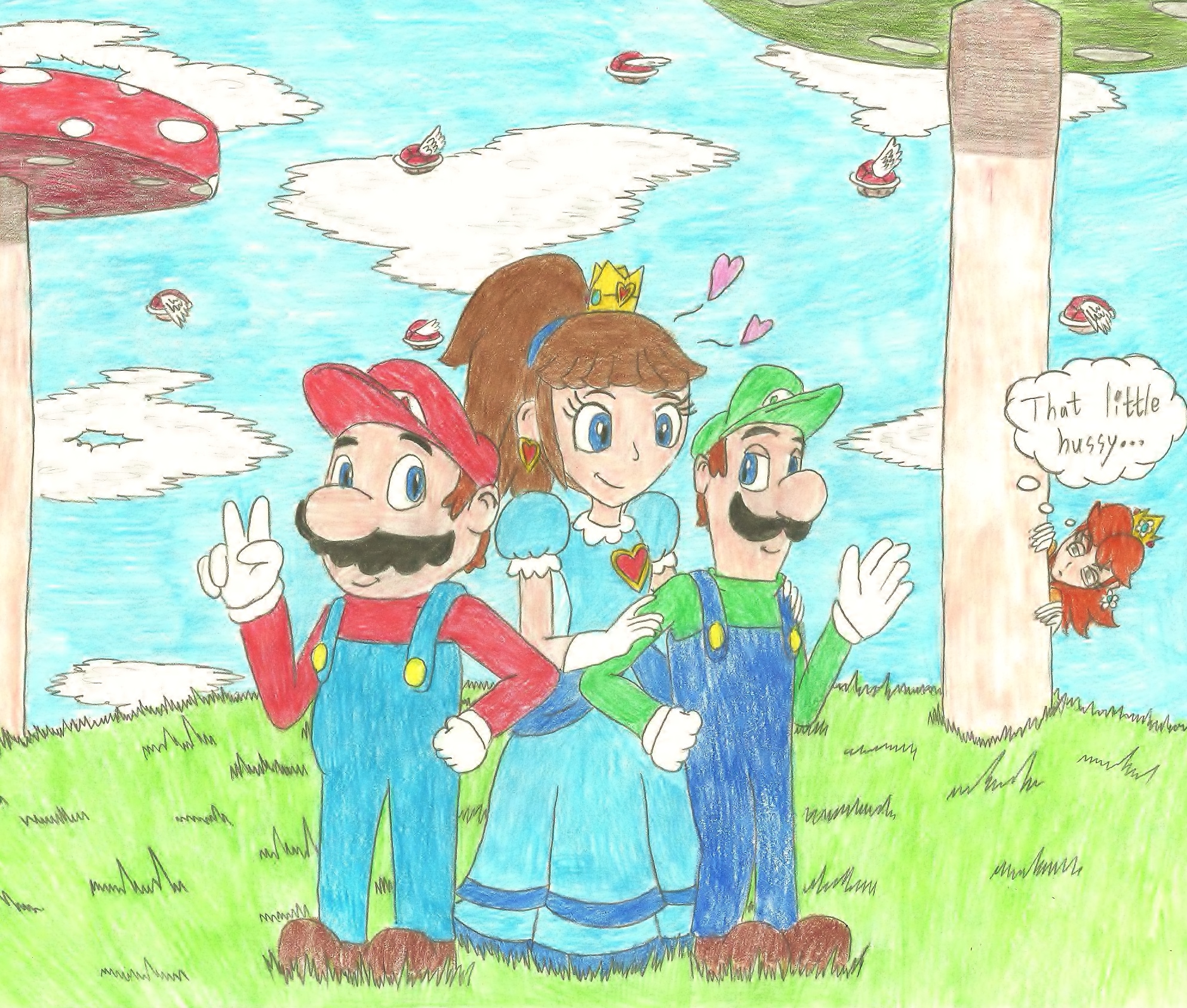 Princess Azalea Ii Princess Azalea posing with the Mario Bros. by Mothralina95 on DeviantArt