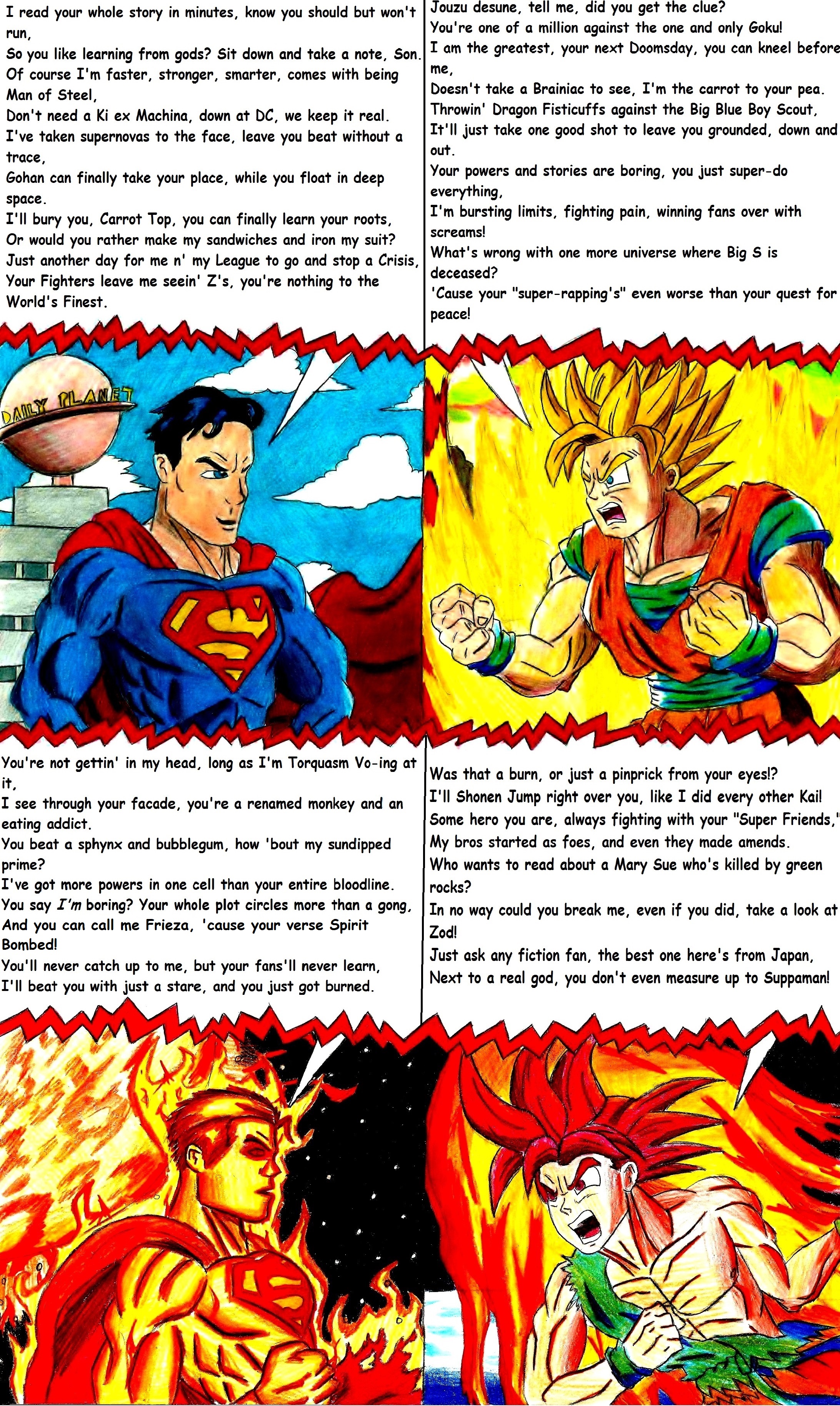 Rap Battle: Superman vs. Goku by Mothralina95 on DeviantArt Rap Battle: Superman vs. Goku by Mothralina95 on DeviantArt