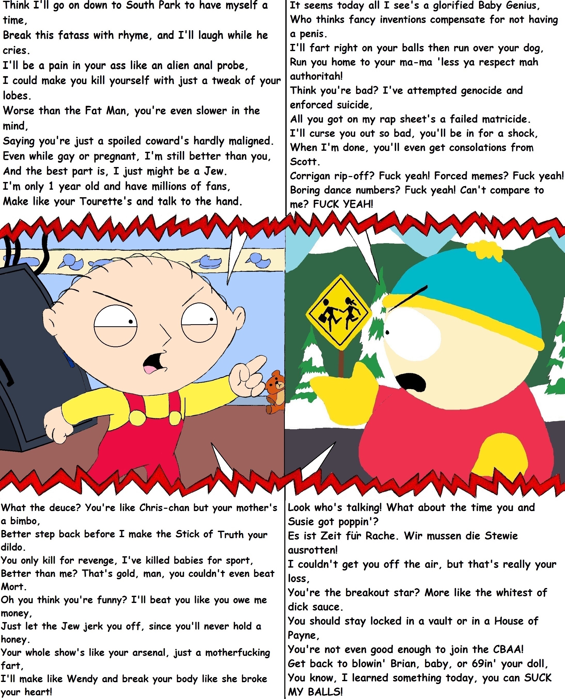 Rap Battle: Stewie Griffin vs. Eric Cartman by Mothralina95 on DeviantArt