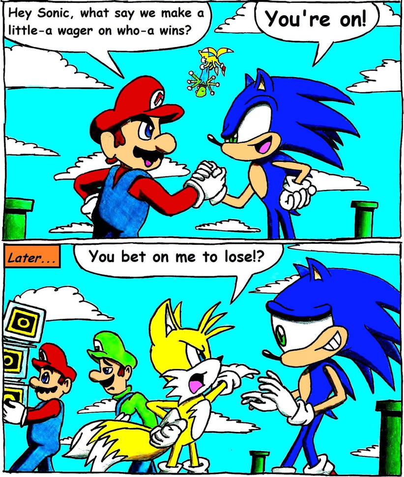 Mario and Sonic React to Luigi vs. Tails by Mothralina95 on DeviantArt
