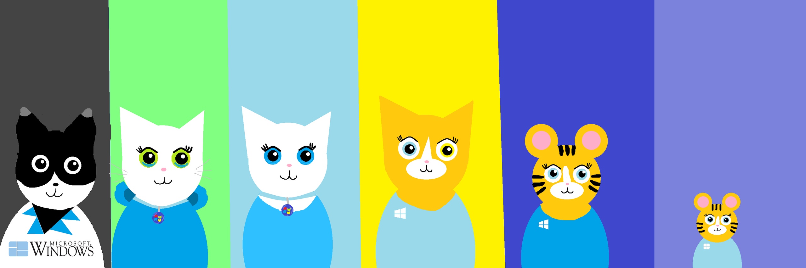 Windows Characters All Together by VictiriaMSCats2008 on DeviantArt