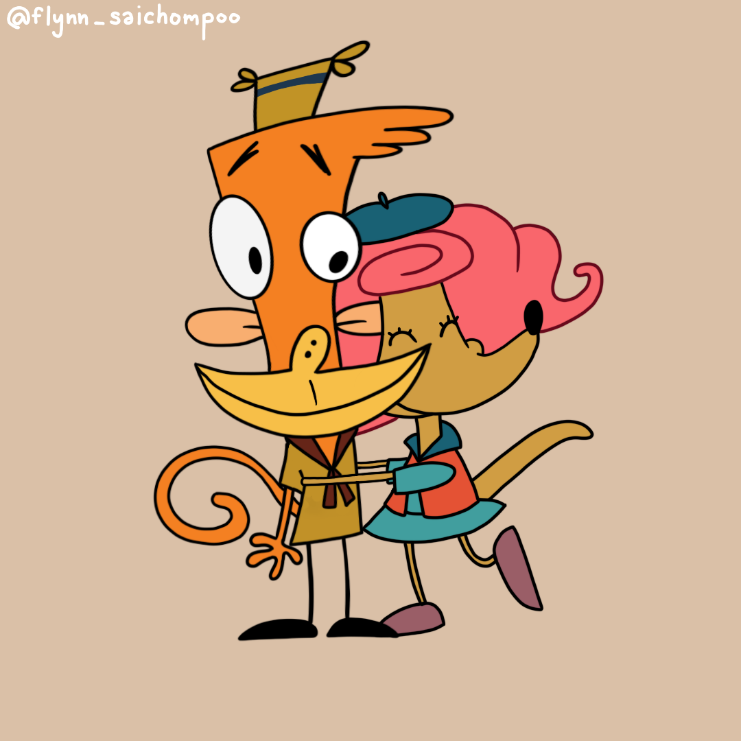 Patsy hugging lazlo by Flynnkoro on DeviantArt