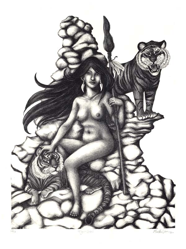 Tiger Girl Lithograph