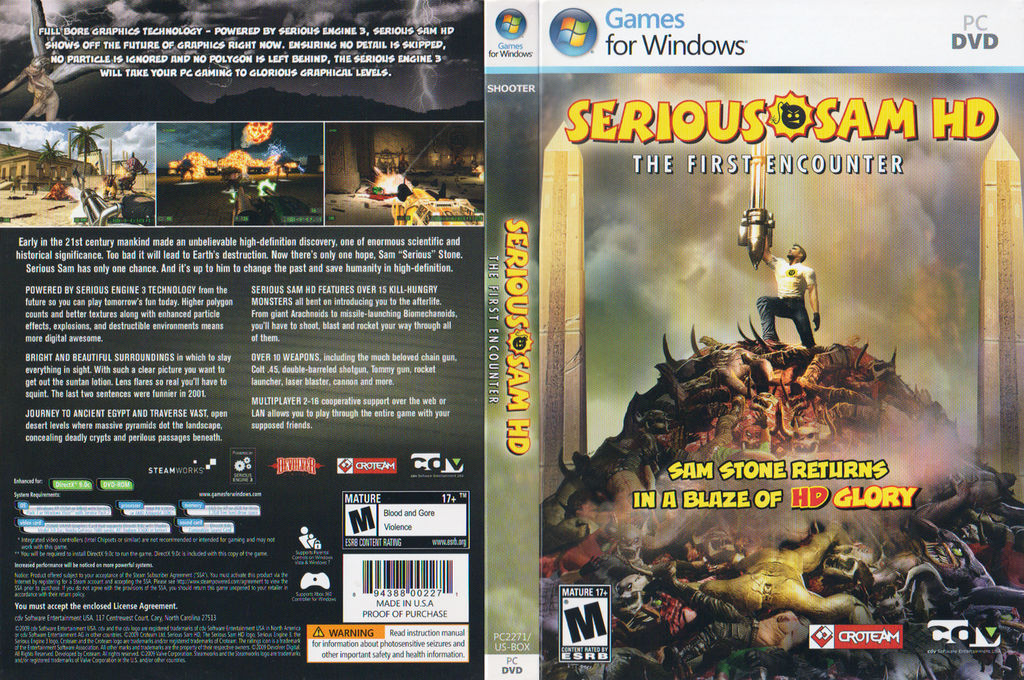 Serious Sam HD: PC DVD Cover (North American Copy) by FrameRater on ...