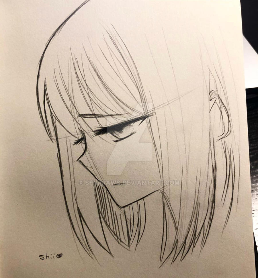 Sad girl sketch by shiidraws on DeviantArt