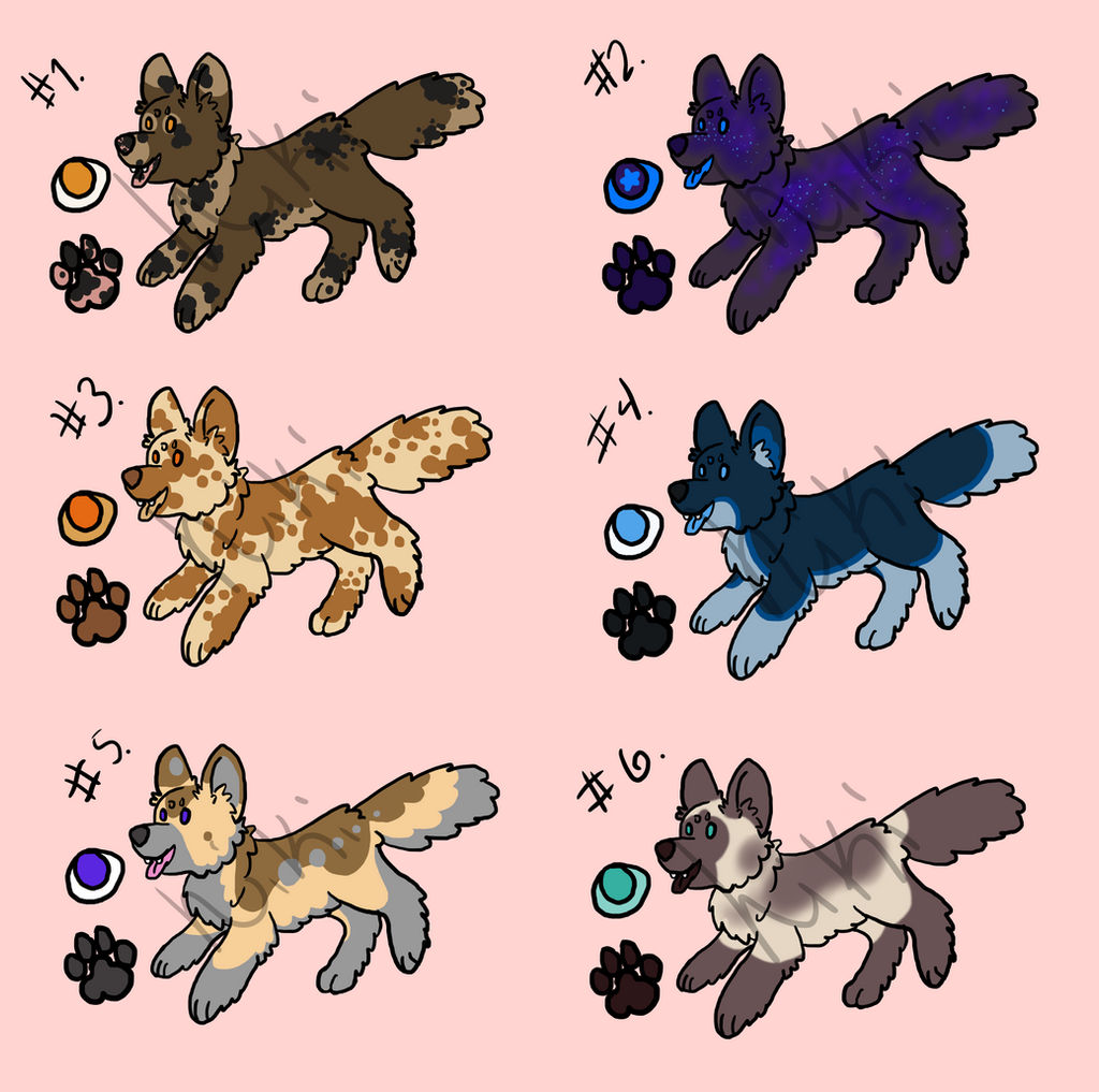 Chibi canine adoptables by jennovazombie