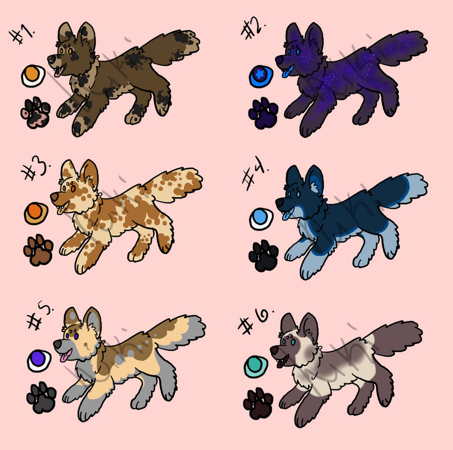 Chibi canine adoptables by jennovazombie