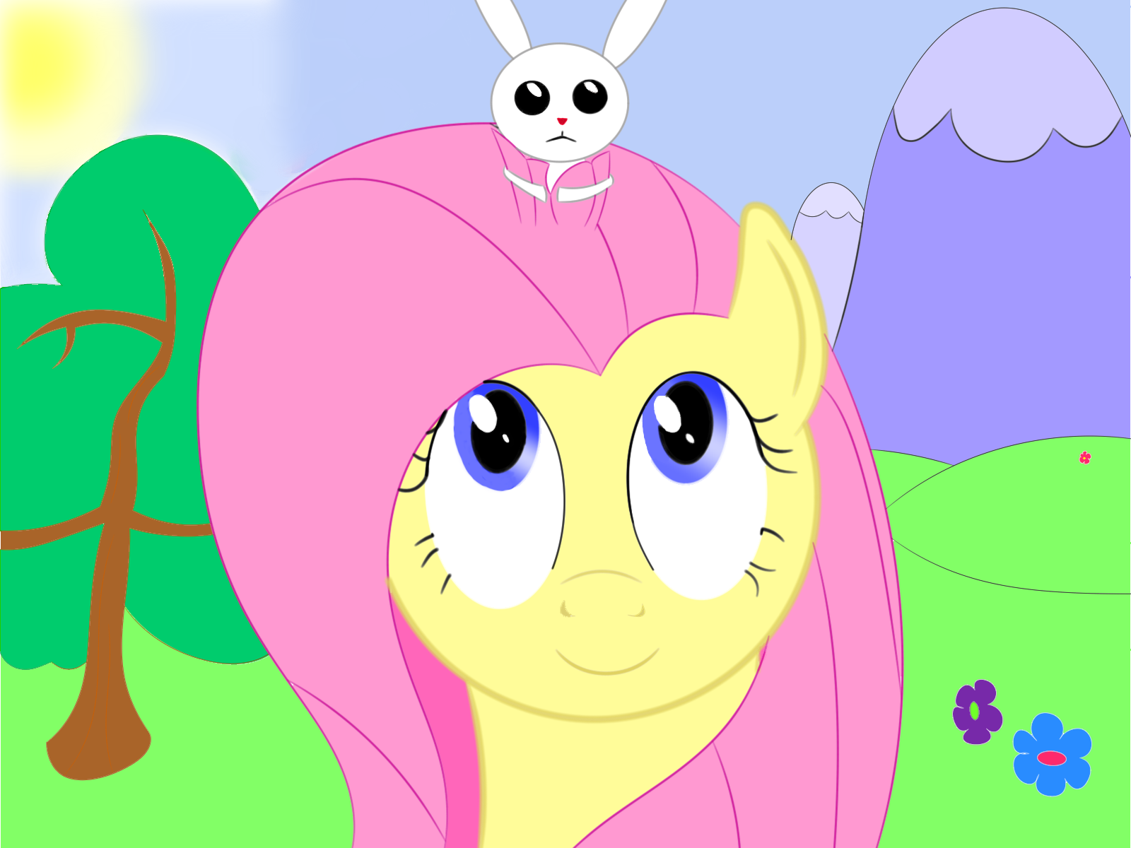 Fluttershy and Angel Bunny