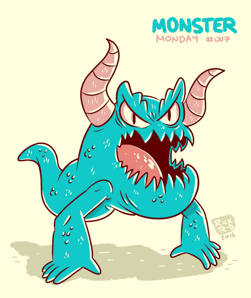 Monster Monday 007- No legs, two horns monster by rickruizdana