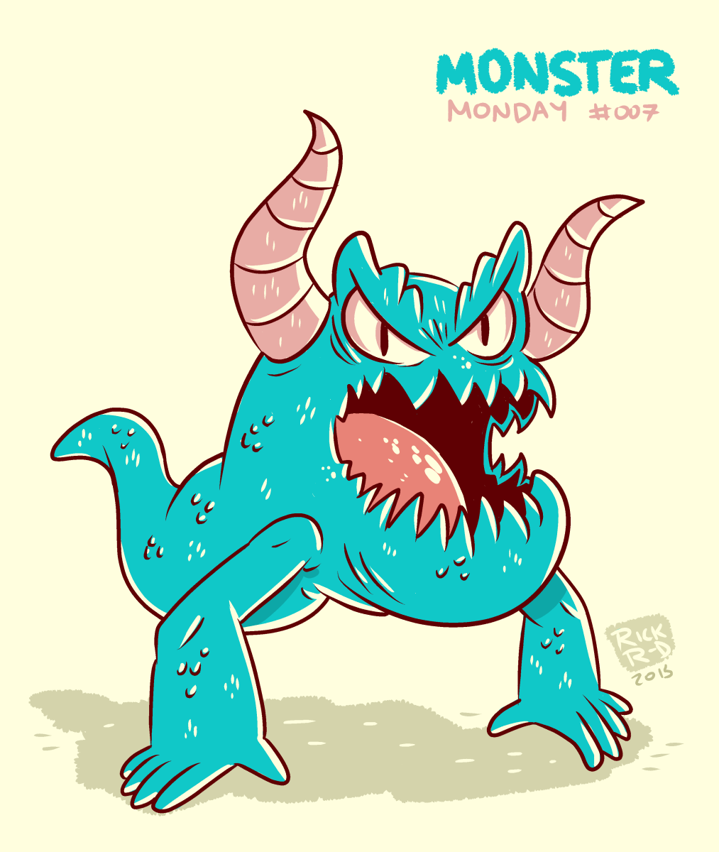 Monster Monday 007- No legs, two horns monster by rickruizdana