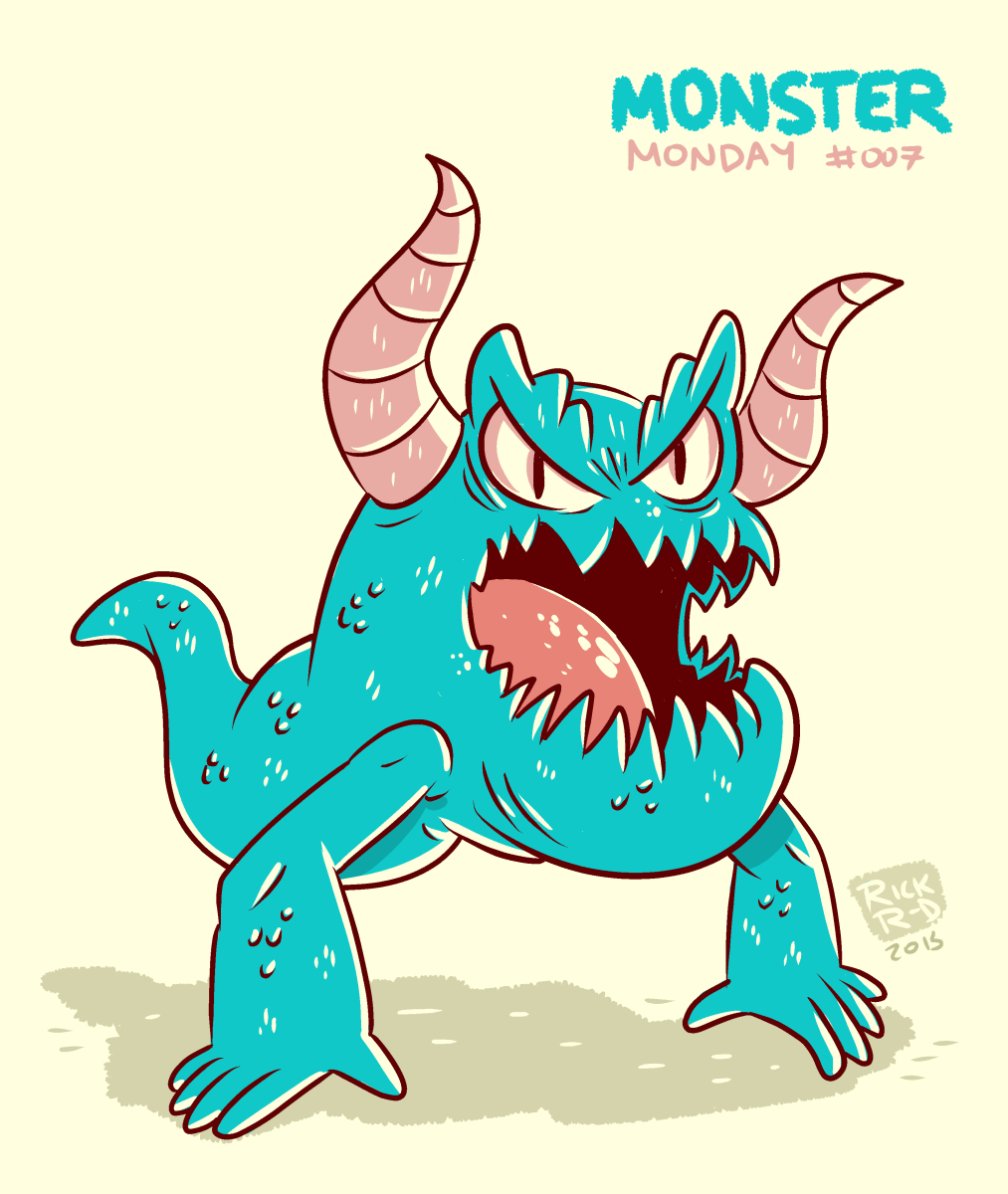 Monster Monday 007- No legs, two horns monster