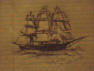 clipper ship doodle