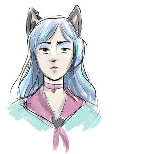 Cat face anime lady