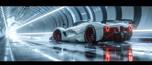 hectorlozano futuristic Bright White Ferrari F-50 