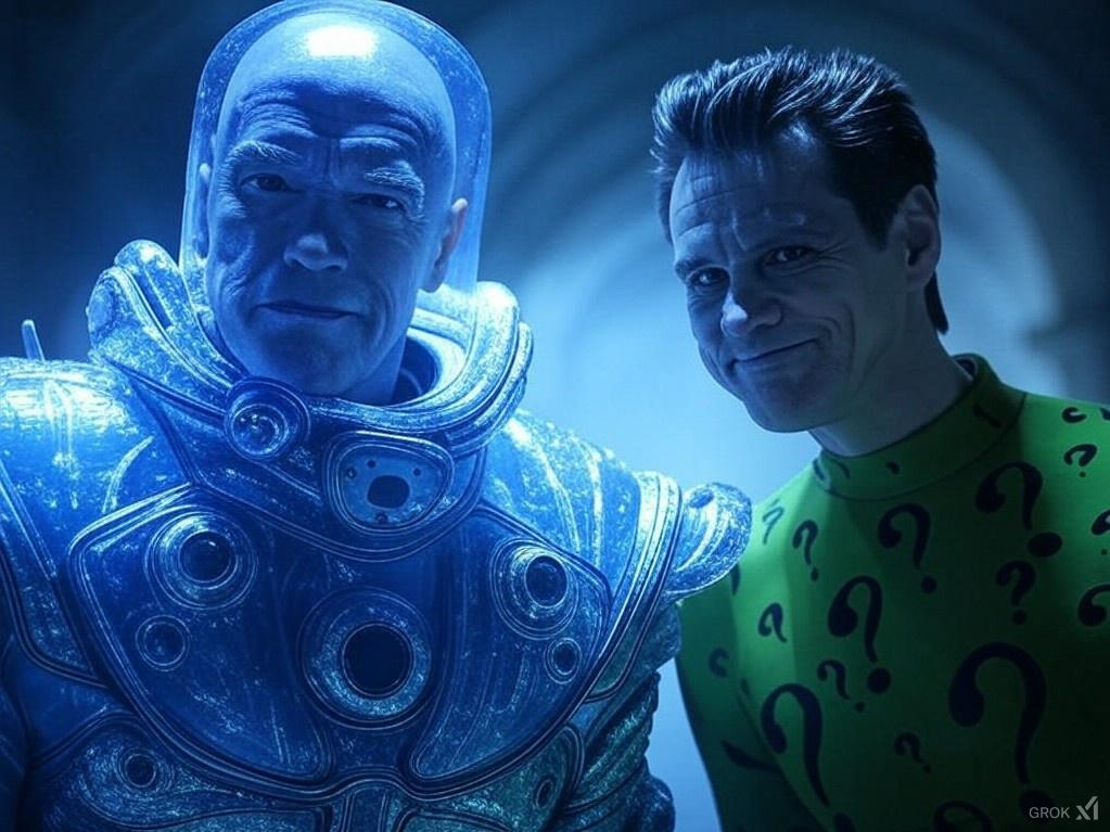 Schwarzenegger as Freeze and Carrey as Riddler by JosephDiaz2010 on ...