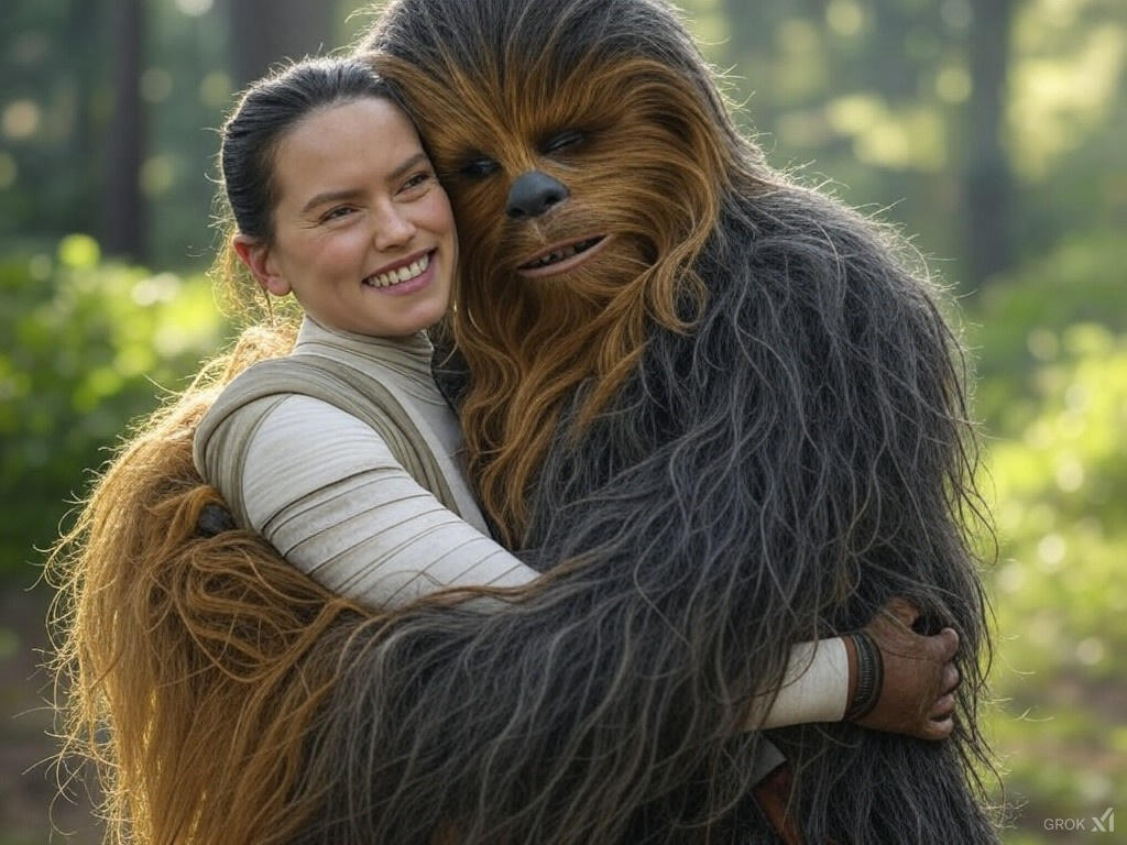 Chewy Rey Rey and Chewie hug by JosephDiaz2010 on DeviantArt