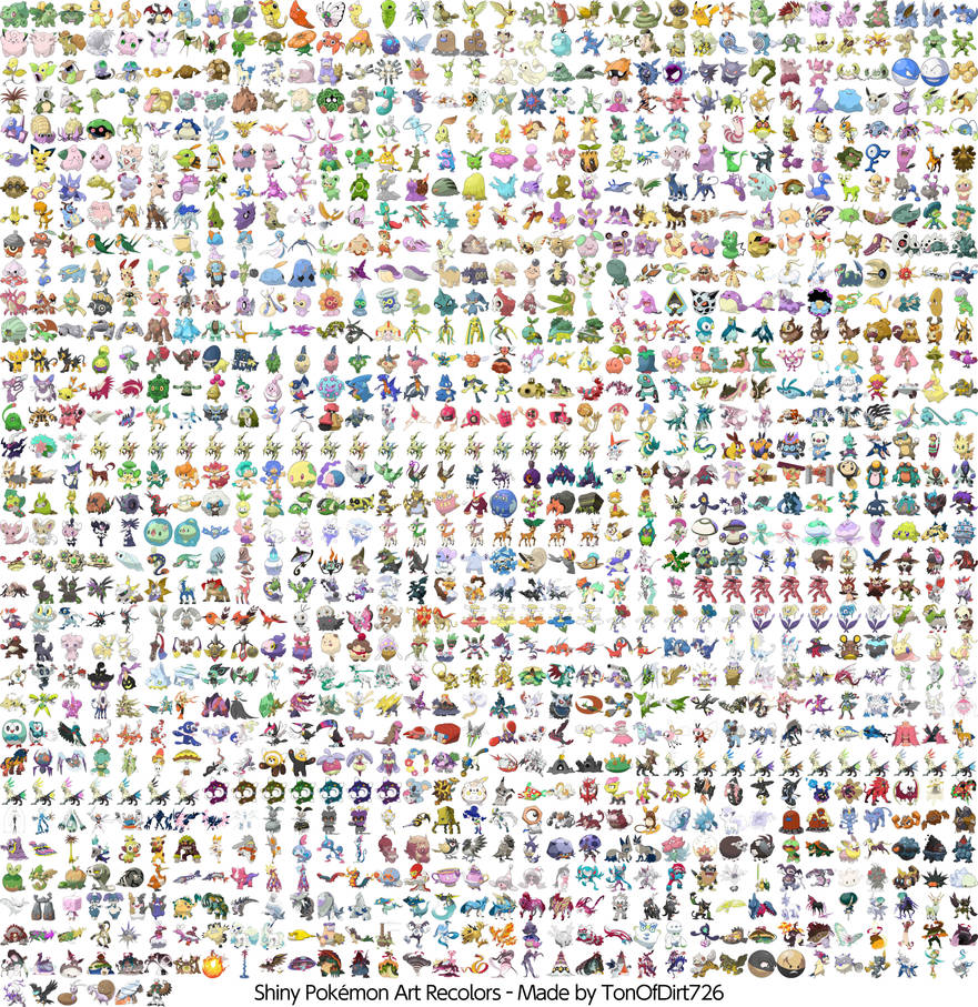 All Shiny Art Recolors by TonOfDirt726 on DeviantArt