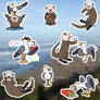 Otter and Gull stickers