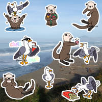 Otter and Gull stickers