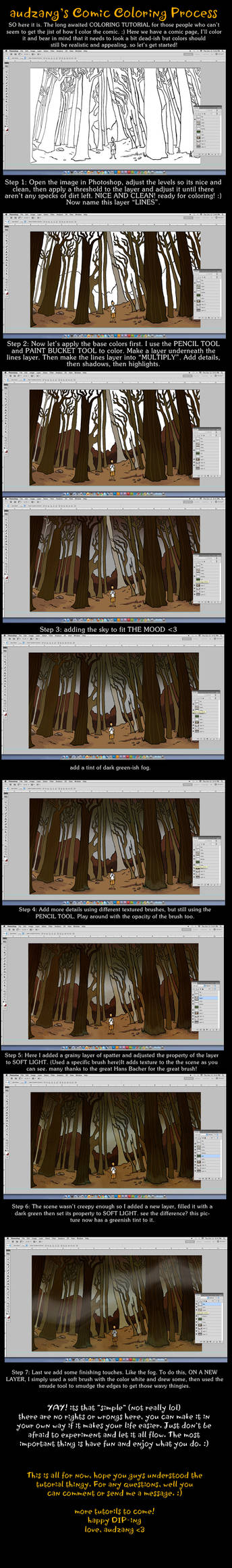 Comic Coloring Tutorial by audzang on DeviantArt