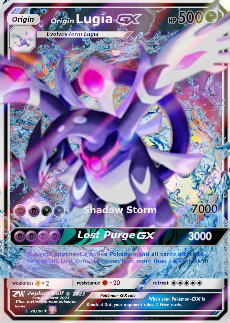 Pokemon Lugia GX Custom Full Art Metal Pokemon Card 