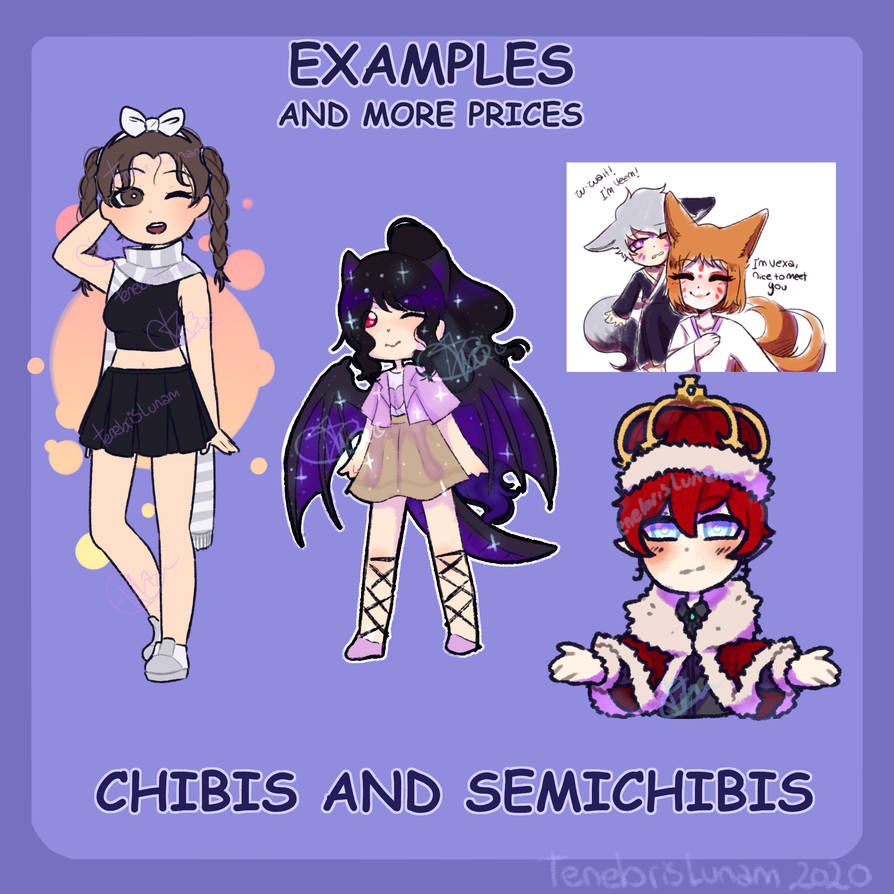 Commission examples CHIBIS AND SEMICHIBIS by TenebrisLunam on DeviantArt