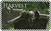 wh40K Necrons with the word 'harvest' decorating the stamp