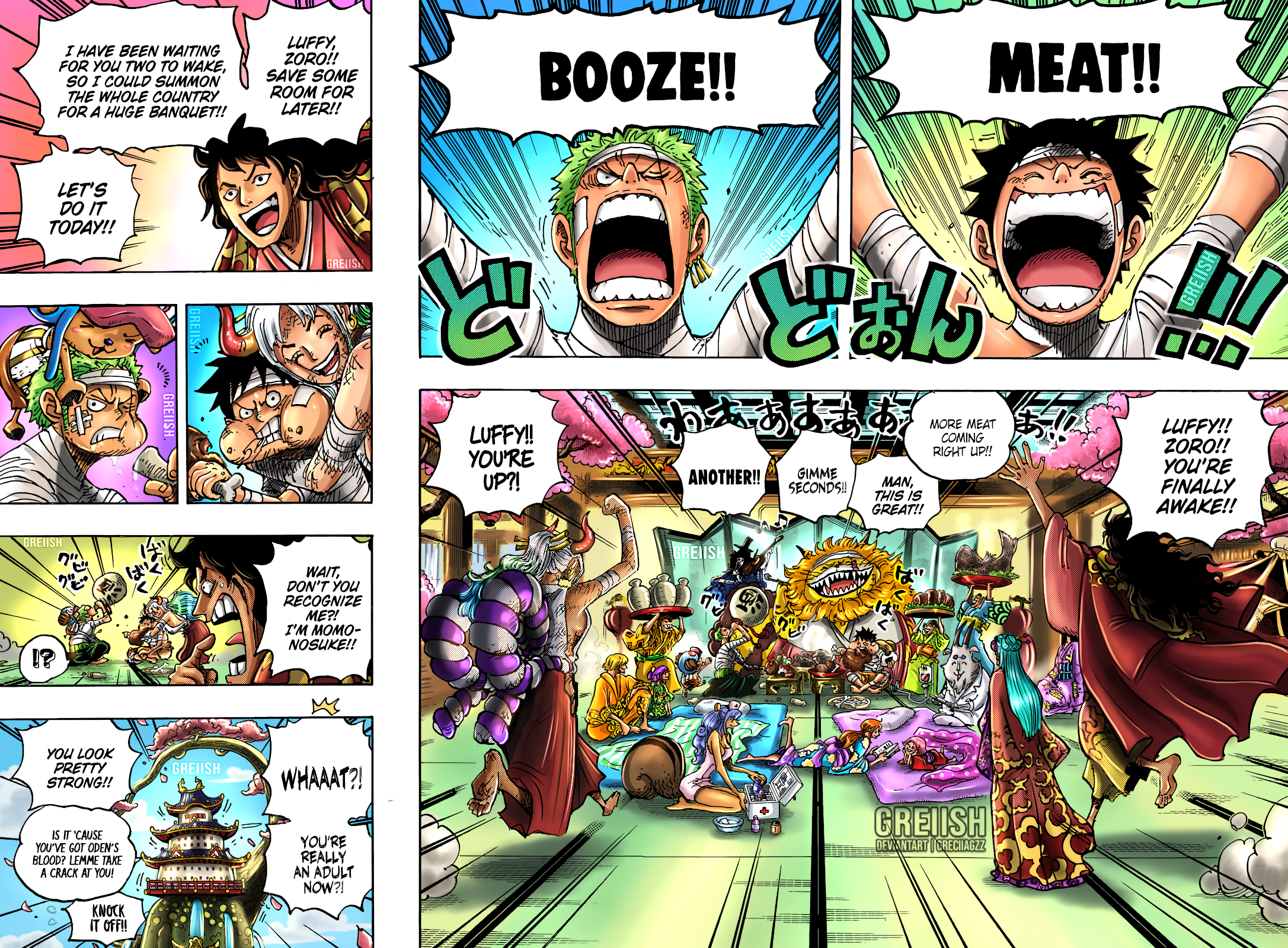 One piece chapter 1057 colored by me (and full colored on