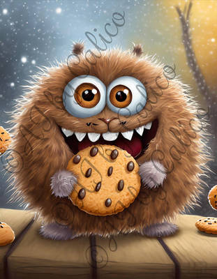Cute Fluffy Monster Cookie 04