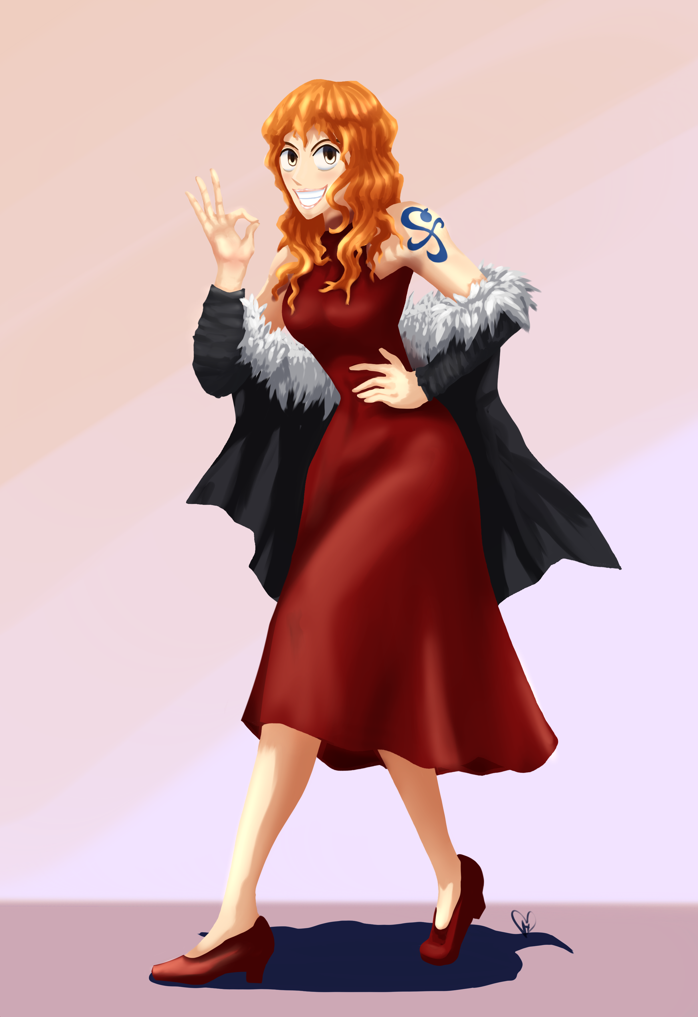 Nami in a red dress by 15YellowPaperclips on DeviantArt Nami in a red dress by 15YellowPaperclips on DeviantArt