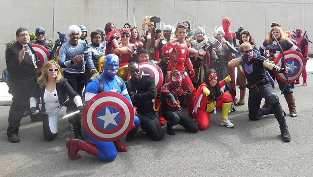 Avengers Group Photo at New York Comic-Con 2015