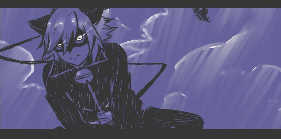 OC] Ladybug and Chat Noir Together. Miraculous Manga Coloring
