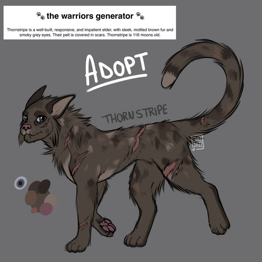 Opossol on X: I made a lil warrior cats oc for fun! I miss drawing cat  characters XD but I used a lil warrior cats character generator, and I got  Robinpaw! he's