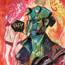 Hellboy greenish blue