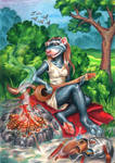 Travelling polecat bard by KekPafrany