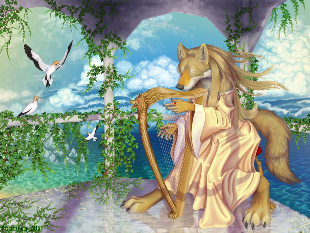 The song of the wolf, the harp, and the wind