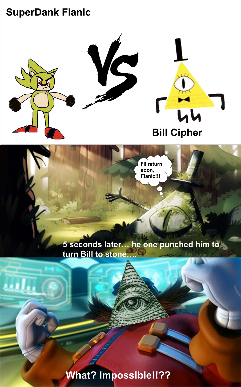 Flanic Flanic the Hotdog VS Bill Cipher by SuperNathan10002 on DeviantArt