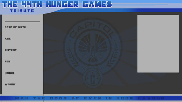 44th Hunger Games Application Sheet