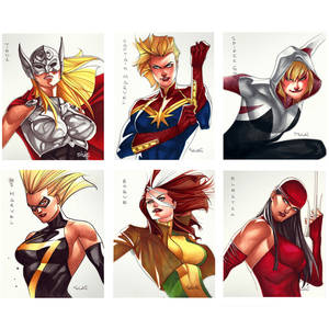 Marvel/DC  Girls - Cards 5x6