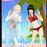 Yuki and Emiko at the Beach