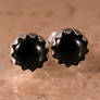 Serrated Black - Onyx, sterling silver